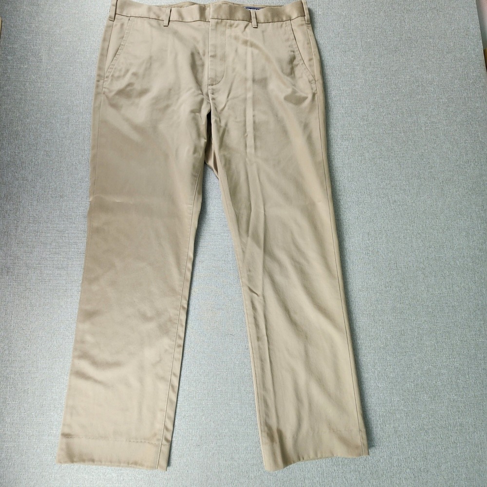 Bonobos Slim Fit Chinos Mens 35x30 Khaki Tan Cotton Wednesday Pants Flat Front